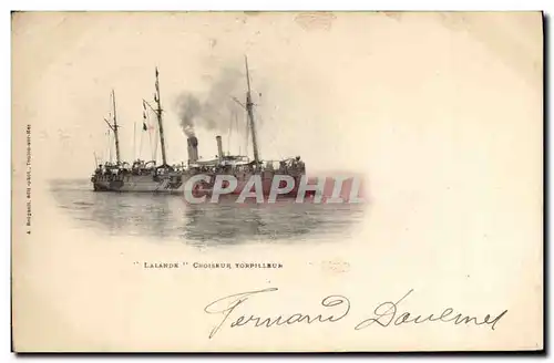 Cartes postales Bateau Lalande Croiseur torpilleur