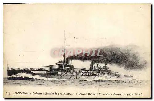 Cartes postales Bateau Lorraine Cuirasse d'escadre
