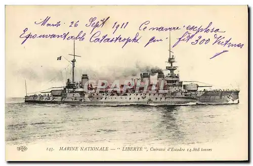 Cartes postales Bateau Liberte Cuirasse d'escadre