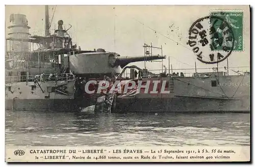 Cartes postales Bateau Catastrophe du Liberte Les epaves