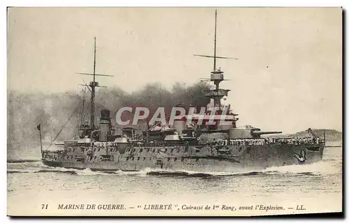 Cartes postales Bateau Liberte Cuirasse de 1er rang avant l&#39explosion