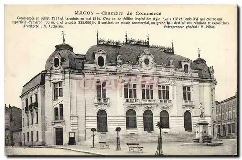 Cartes postales Chambre de Commerce Macon