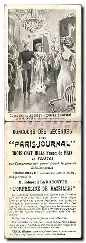 Cartes postales Loterie Concours des legendes de Paris Journal
