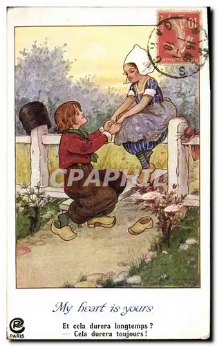 Cartes postales Fantaisie Illustrateur Enfants My heart is yours