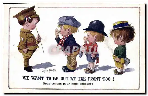 Cartes postales Fantaisie Illustrateur Enfants Donald Mc Gill Militaria