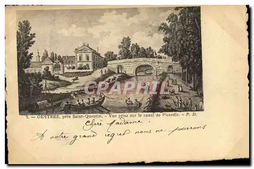 Cartes postales Oestres pres Saint Quentin Vue prise sur le canal de Picardie