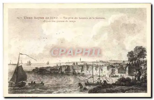 Cartes postales Vieux Royan en 1787 Vue prise des hauteurs de la Garenne