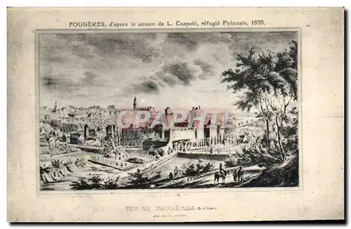 Cartes postales Fougeres d&#39apres le dessin de Czapaki emigre polonais