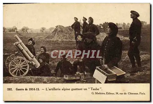 Ansichtskarte AK Militaria Chasseurs Alpins L&#39artillerie alpine guettant un taube