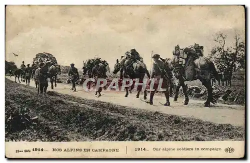 Ansichtskarte AK Militaria Chasseurs Alpins Nos alpins en campagne