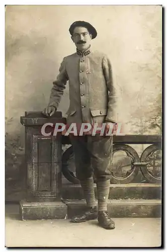 CARTE PHOTO Militaria Chasseurs Alpins (n�106 sur le col)