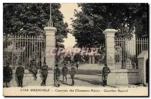 Cartes postales Militaria Chasseurs Alpins Caserne Quartier Bayard