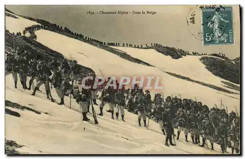 Ansichtskarte AK Militaria Chasseurs Alpins Dans la neige