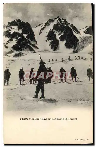 Ansichtskarte AK Militaria Chasseurs Alpins Traversee du glacier d&#39Arsine Oisans