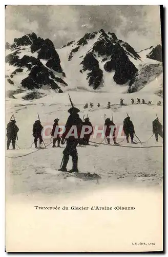 Cartes postales Militaria Chasseurs Alpins Traversee du glacier d&#39Arsine Oisans