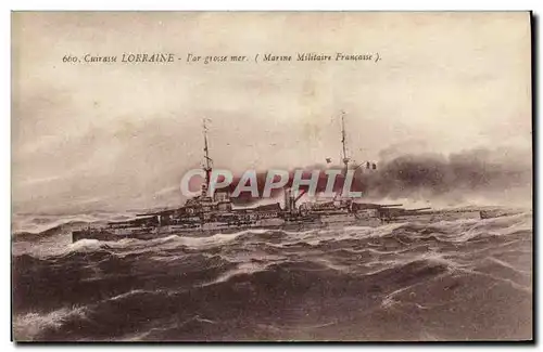 Ansichtskarte AK Bateau Cuirasse Lorraine Par grosse mer