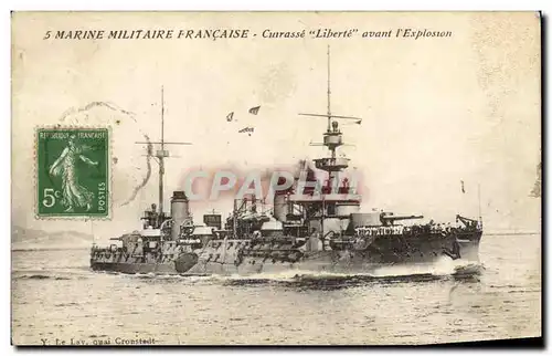 Cartes postales Bateau Cuirasse Liberte avant l&#39explosion