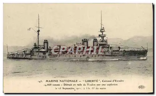 Cartes postales Bateau Liberte Cuirasse d&#39escadre