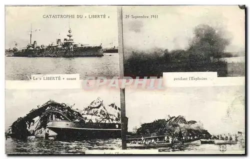 Cartes postales Bateau Catastrophe du Liberte