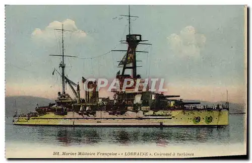 Cartes postales Bateau Lorraine Cuirasse a turbines