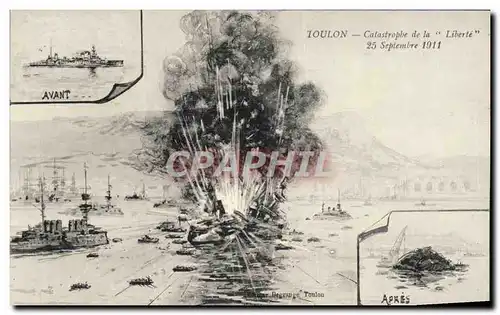 Cartes postales Bateau Toulon Catastrophe du Liberte