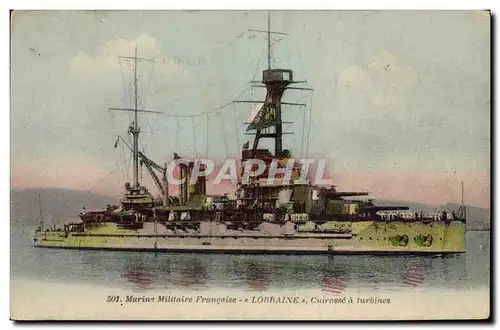 Cartes postales Bateau Lorraine Cuirasse a turbines