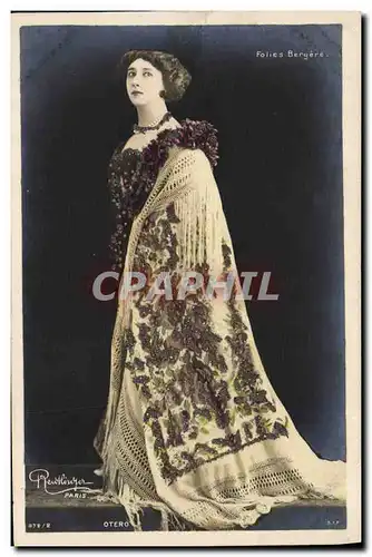 Cartes postales Fantaisie Theatre Femme Otero Paris Folies Bergeres