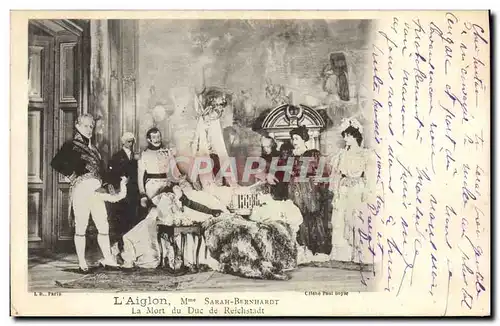 Ansichtskarte AK Fantaisie Theatre Femme L&#39aiglon Mme Sarah Bernhardt La mort du duc de Reichstadt