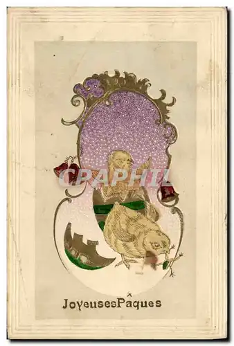 Cartes postales Fantaisie Joyeuses Paques Poussins