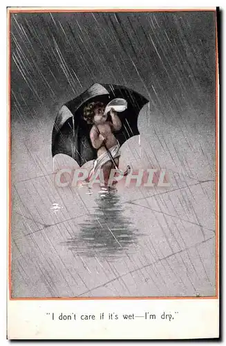 Cartes postales Fantaisie Illustrateur Enfants I don&#39t care if it&#39s wet