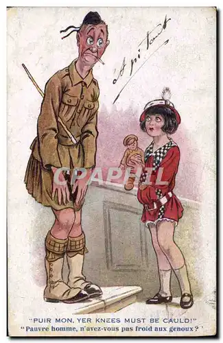 Cartes postales Fantaisie Illustrateur Enfant Soldat militaria Puit mon