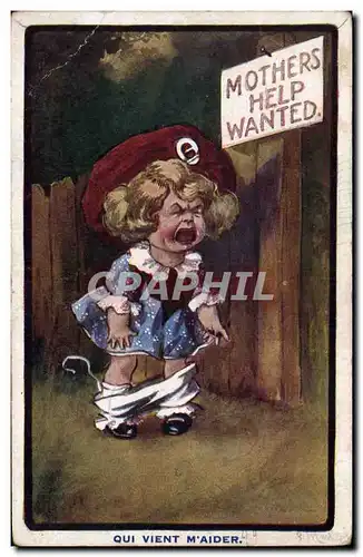 Cartes postales Fantaisie Illustrateur Enfant Mothers help wanted