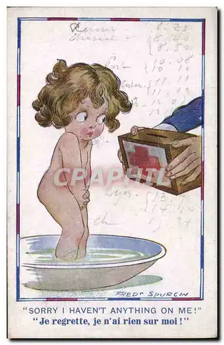 Cartes postales Fantaisie Illustrateur Enfant Fred Spurgin Sorry i haven&#39t anything on me !