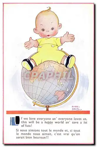 Cartes postales Fantaisie Illustrateur Enfant Mabel Lucie Attwell Globe