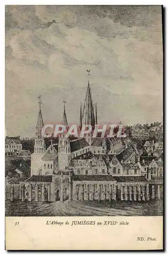 Cartes postales L&#39abbaye de Jumieges au 18eme