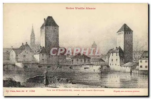 Cartes postales Strasbourg prise des ponts couverts