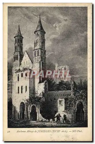 Cartes postales Ancienne abbaye de Jumieges 18eme