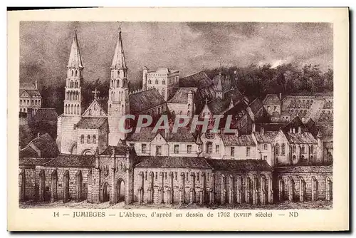 Cartes postales Jumieges l&#39abbaye 1702