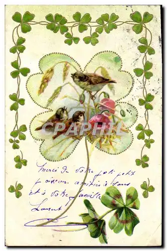 Cartes postales Oiseaux Trefle