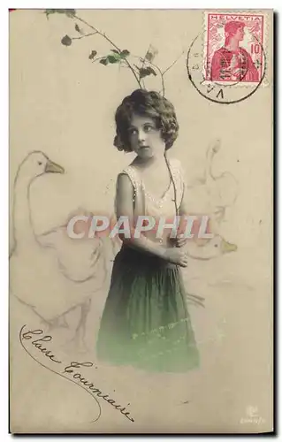 Cartes postales Enfant Oie