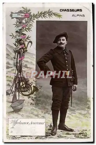 Cartes postales Militaria Chasseurs alpins