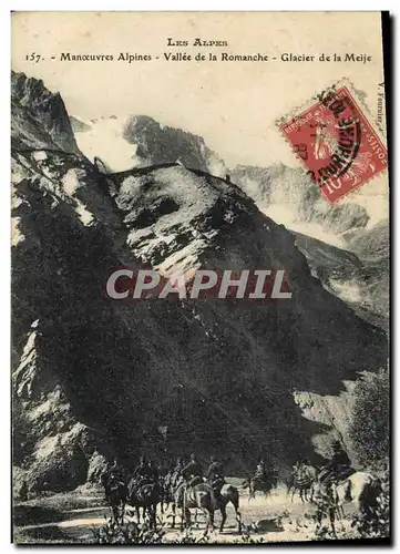 Ansichtskarte AK Militaria Chasseurs alpins Manoeuvres alpines Vallee de la Romanche Glacier de la Meije