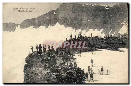Cartes postales Militaria Chasseurs alpins Marches d&#39hiver