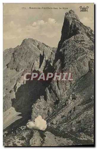 Cartes postales Militaria Chasseurs alpins Manoeuvres d&#39artillerie dans les Alpes