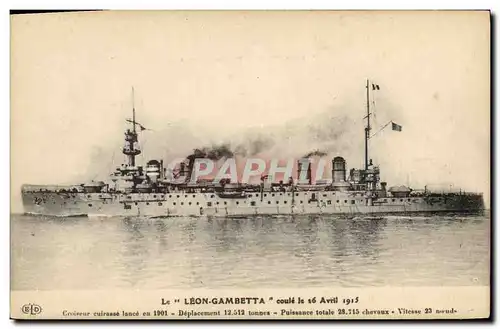 Cartes postales Bateau Leon Gambetta Croiseur Cuirasse