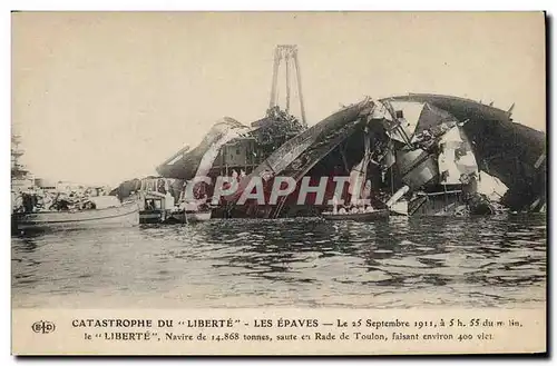 Cartes postales Bateau Catastrophe du Liberte Les epaves