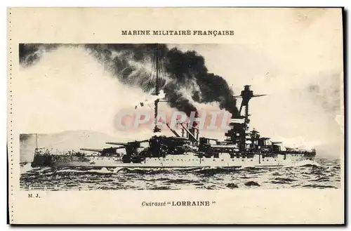 Cartes postales Bateau Cuirasse Lorraine