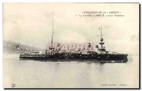 Cartes postales Bateau Le cuirasse liberte avant l&#39explposion