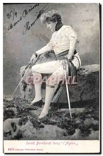 Ansichtskarte AK Femme Theatre Sarah Bernhardt dans l&#39Aiglon Napoleon