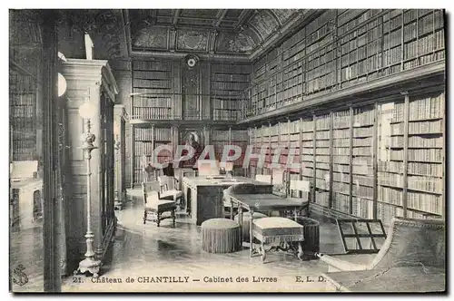 Ansichtskarte AK Bibliotheque Chateau de Chantilly Cabinet des livres